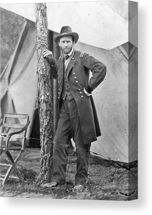 Ulysses S. Grant Canvas Print featuring the photograph The Civil War. Ulysses S. Grant. 1864 by Everett