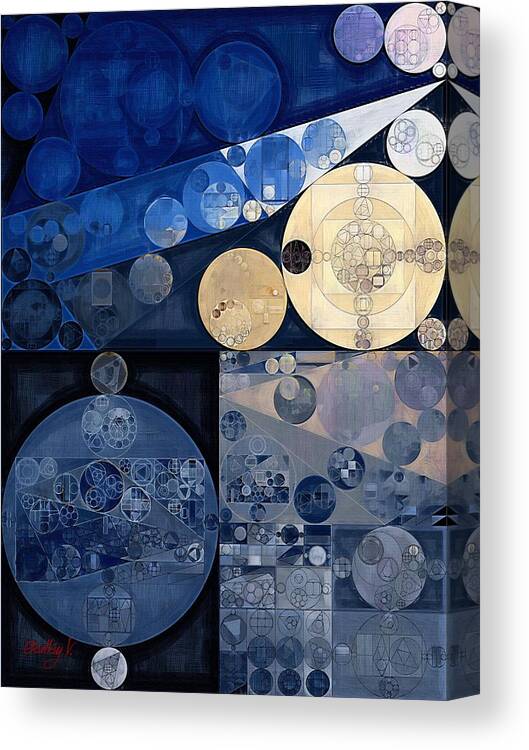 Ideas Canvas Print featuring the digital art Abstract painting - Oxford blue #12 by Vitaliy Gladkiy