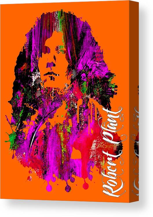 Led Zeppelin Canvas Print featuring the mixed media Robert Plant Collection #16 by Marvin Blaine