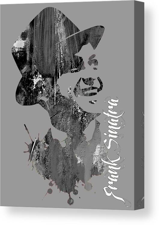 Frank Sinatra Art Canvas Print featuring the mixed media Frank Sinatra Collection #17 by Marvin Blaine