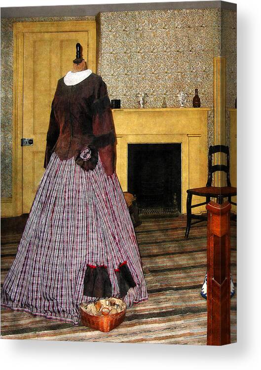 Fashion Canvas Print featuring the photograph 19th Century Plaid Dress by Susan Savad
