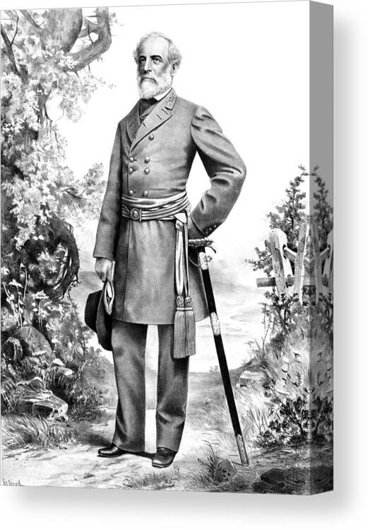 Robert E Lee Canvas Print featuring the mixed media General Robert E Lee #2 by War Is Hell Store