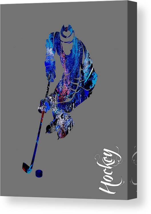 Hockey Canvas Print featuring the mixed media Hockey Collection #2 by Marvin Blaine