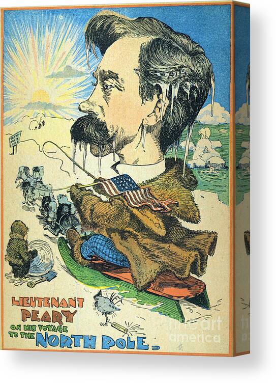1902 Canvas Print featuring the painting Robert Peary (1856-1920) #2 by Granger