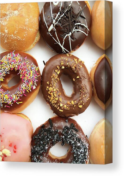 American Canvas Print featuring the photograph Selection of doughnut #2 by Tom Gowanlock