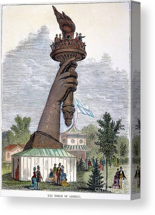 1876 Canvas Print featuring the photograph Statue Of Liberty, 1876 #2 by Granger