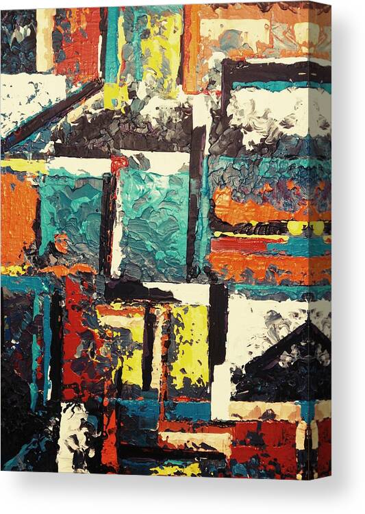 Abstract Canvas Print featuring the painting Untitled #2 by Ray Khalife