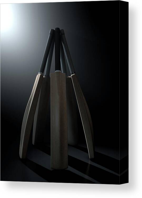 Cricket Canvas Print featuring the digital art Cricket Back Circle Dramatic #3 by Allan Swart