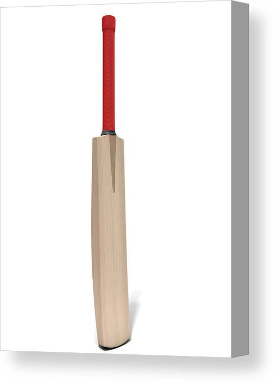Cricket Canvas Print featuring the digital art Cricket Bat #3 by Allan Swart