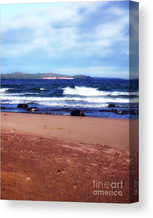 Photography Canvas Print featuring the photograph Lake Superior Shoreline #4 by Phil Perkins