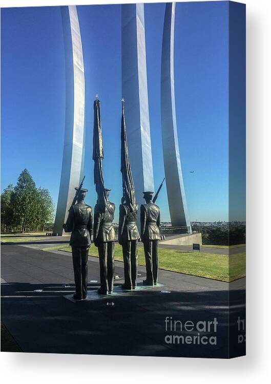 Air Force Canvas Print featuring the photograph US Air Force Memorial by Thomas Marchessault