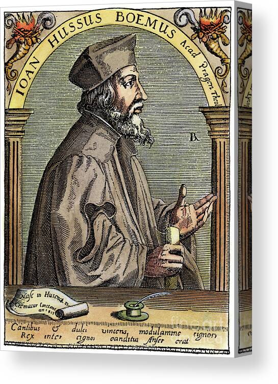 14th Century Canvas Print featuring the drawing JAN HUS, c1369-1415 #4 by Granger