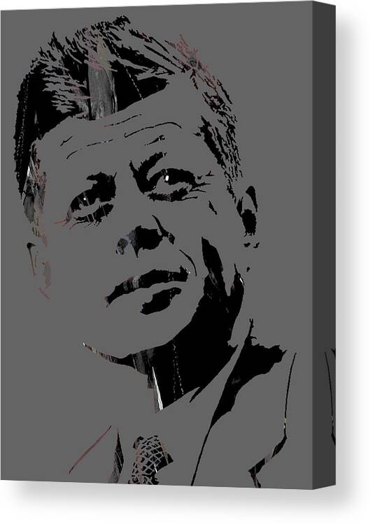 John Kennedy Canvas Print featuring the mixed media John Fitzgerald Kennedy #5 by Marvin Blaine