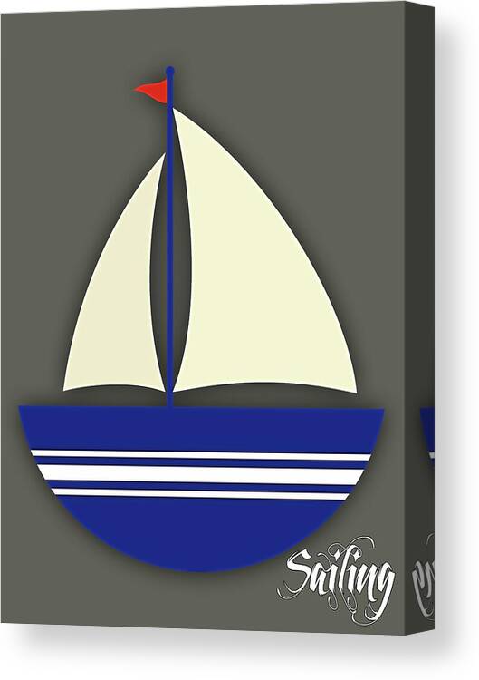 Sailing Canvas Print featuring the mixed media Nautical Collection #9 by Marvin Blaine