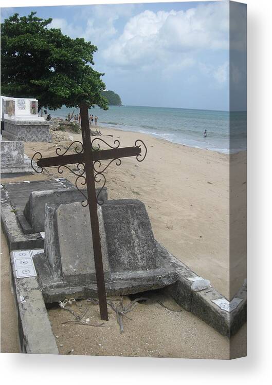 Caribbean Landscape Photographs Canvas Print featuring the pyrography A Cross To Bear by Robert Margetts