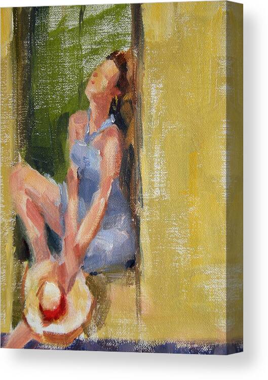 Figurative Canvas Print featuring the painting A Moment in the Sun by Merle Keller