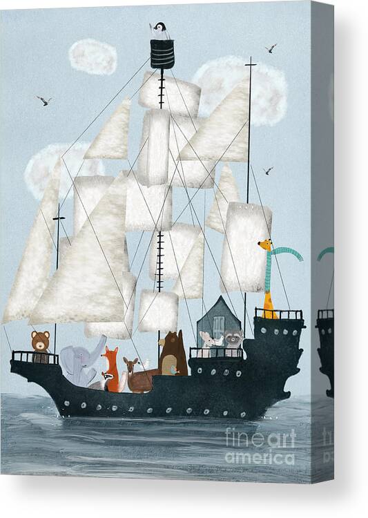 Nautical Canvas Print featuring the painting A Nautical Adventure by Bri Buckley