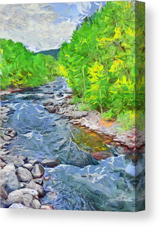 Colorado Canvas Print featuring the digital art A summer morning on the Eagle River by Digital Photographic Arts