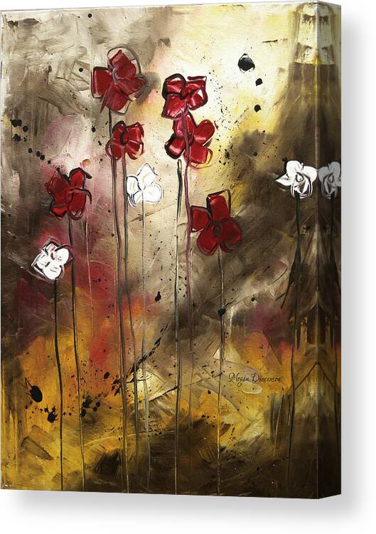 Abstract Canvas Print featuring the painting Abstract Art Original Flower Painting FLORAL ARRANGEMENT by MADART by Megan Duncanson