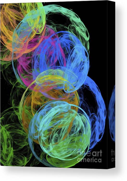 Andee Design Abstract Canvas Print featuring the digital art Abstract Bubbles by Andee Design