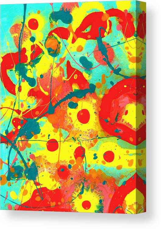 Abstract Canvas Print featuring the painting Abstract floral Fantasy Panel A by Amy Vangsgard