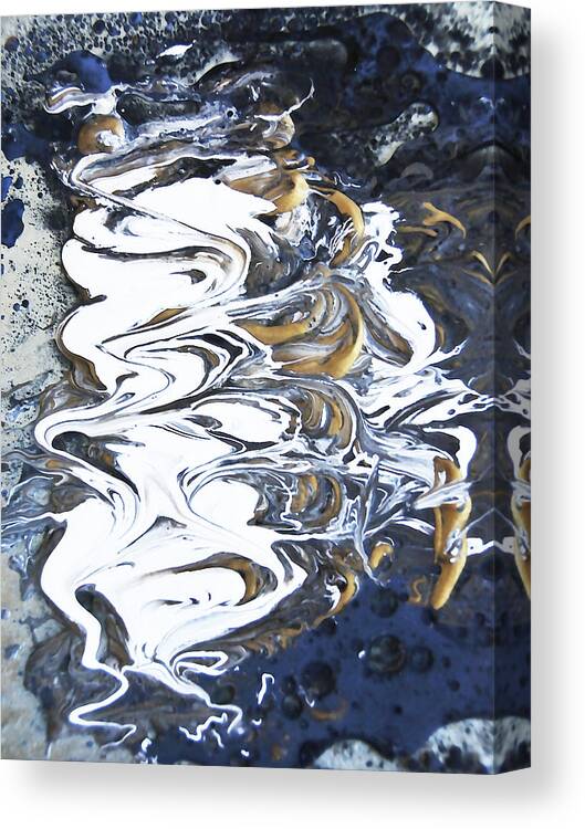 Acrylic Painting Canvas Print featuring the mixed media Tidal Wave Abstract Painting 1 - mixed media by Renee Anderson