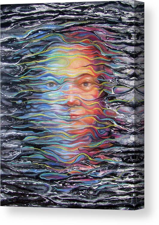  Canvas Print featuring the painting Abstract Portrait by Jack No War