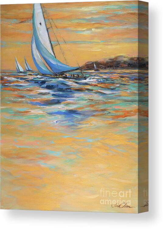 Sailing Canvas Print featuring the painting Afternoon Winds by Linda Olsen