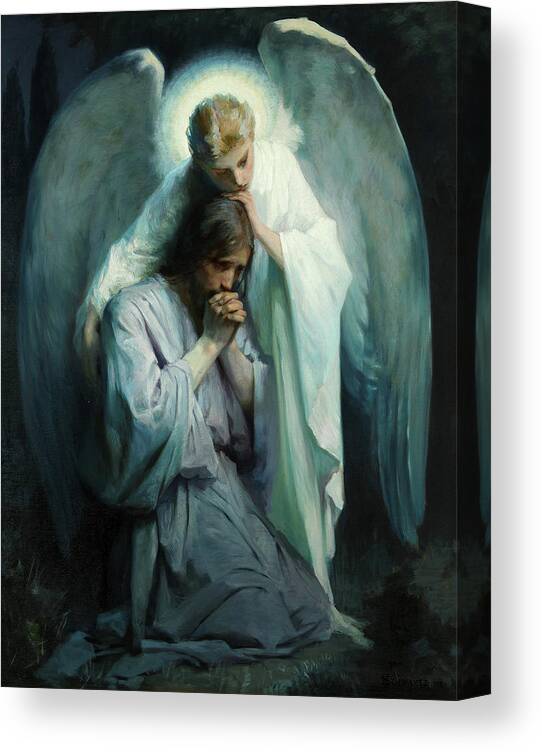 Agony In The Garden Canvas Print featuring the painting Agony in the Garden by Schwartz Frans