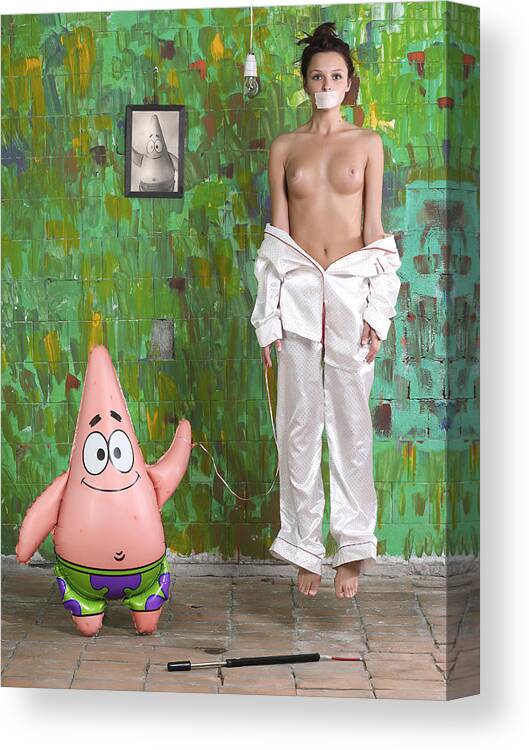 Fine Art Nude Canvas Print featuring the photograph Air Love by Sergey Smirnov