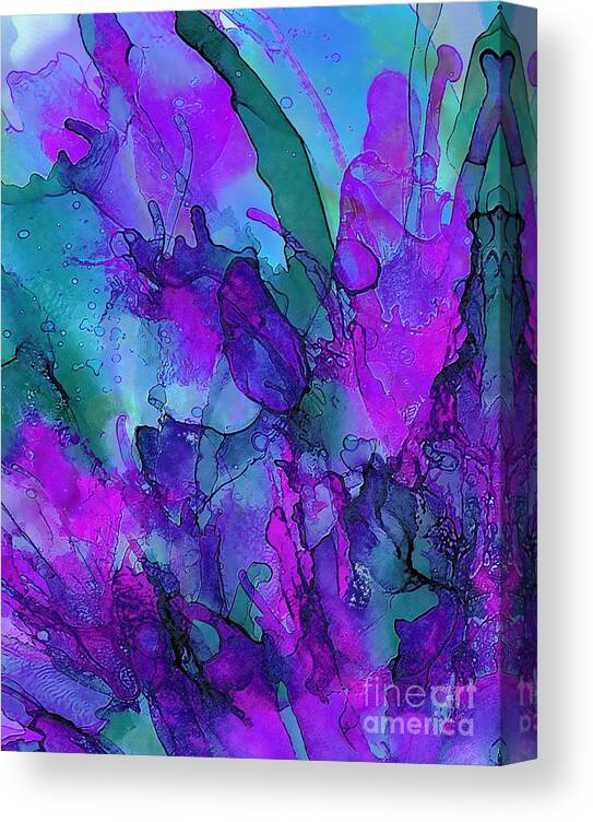 Abstract Canvas Print featuring the painting Alcohol Ink Flowers 2 by Klara Acel