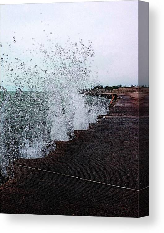 Waves Canvas Print featuring the photograph And the Waves Leap For Joy by Nick Heap