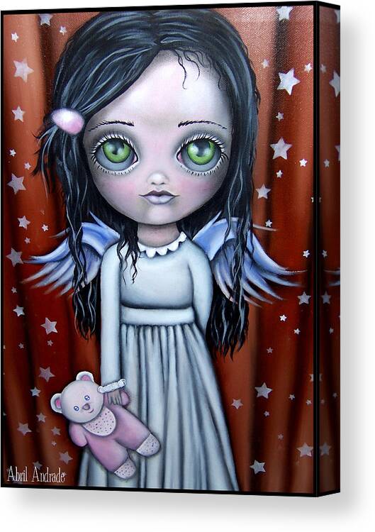 Abril Andrade Griffith Canvas Print featuring the painting Angel Girl by Abril Andrade