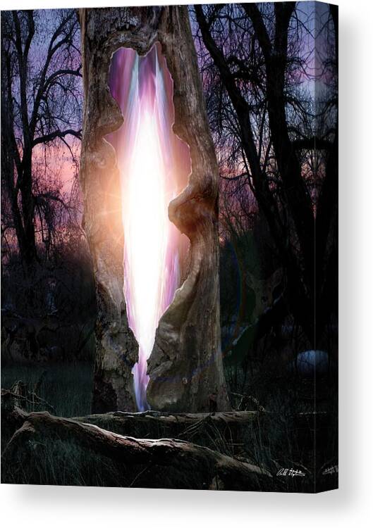 Angels Canvas Print featuring the digital art Angel in the Forest by Bill Stephens