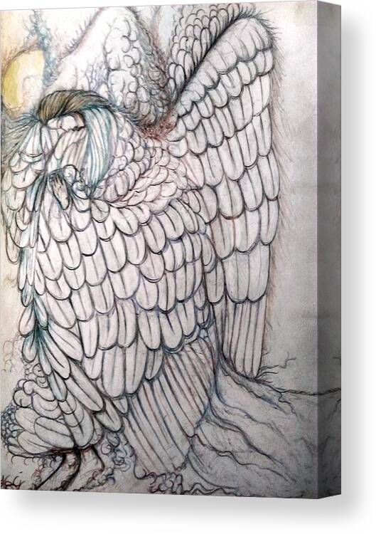Angel Canvas Print featuring the mixed media Angel of god by Paul Hudson