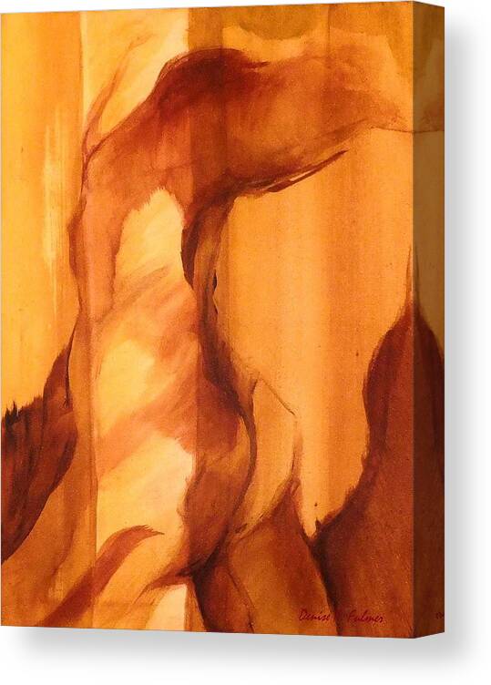 Abstract Canvas Print featuring the painting Animal by Denise F Fulmer