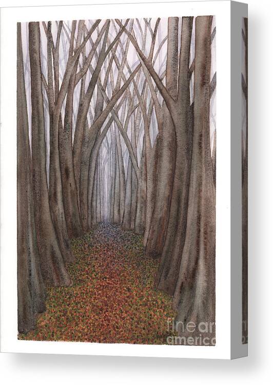 Forest Canvas Print featuring the painting Another Trip into the Woods by Hilda Wagner