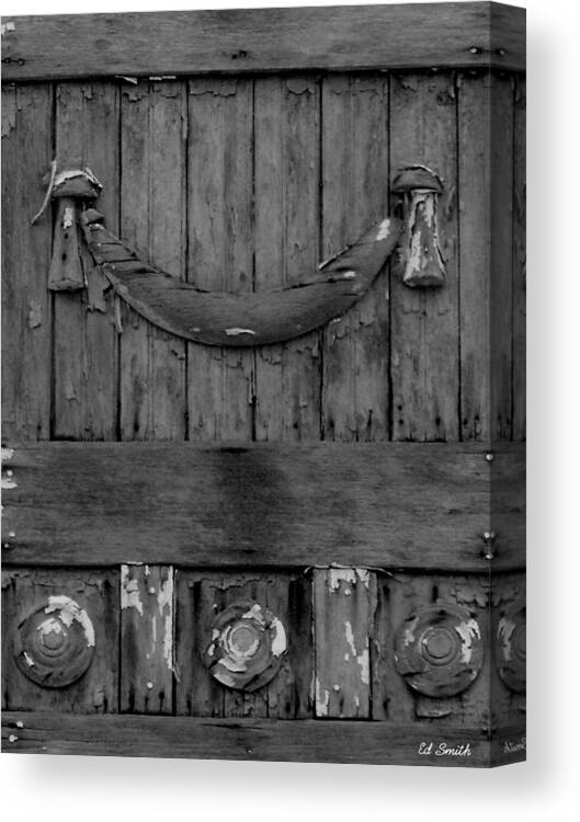 Antique Wood Panel Canvas Print featuring the photograph Antique Ornate Wood Panel by Edward Smith