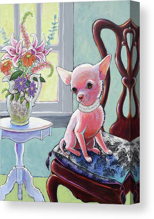 Chihuahua Portrait Canvas Print featuring the painting Anything Else, My Lady? by Ande Hall