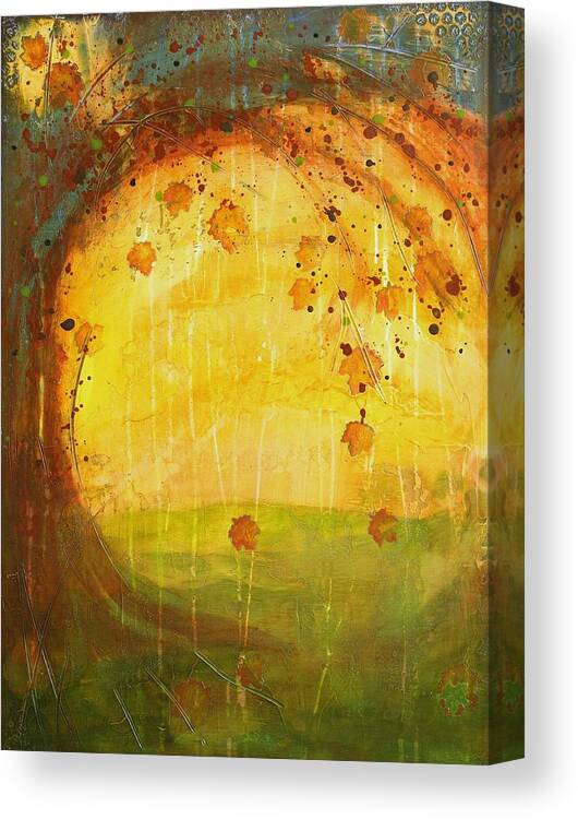 Acrylic Canvas Print featuring the painting Autumn Leaves - Tree Series by Brenda O'Quin