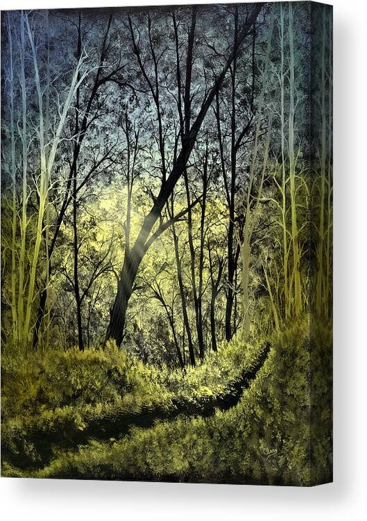 Landscape Canvas Print featuring the painting Autumn Light by Linda Clary