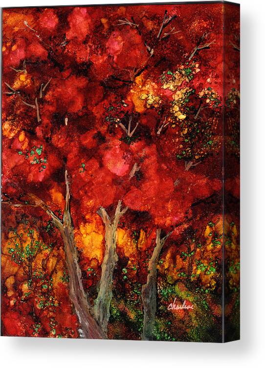 Autumn Trees Canvas Print featuring the painting Autumn Trees by Charlene Fuhrman-Schulz