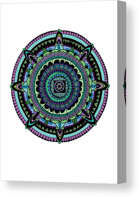 Mandala Canvas Print featuring the digital art Azteca by Elizabeth Davis