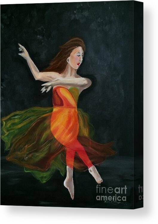 Dance Canvas Print featuring the painting Ballet Dancer 2 by Brindha Naveen