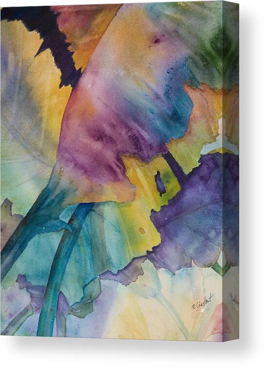 Banana Canvas Print featuring the painting Banana Leaves of Color by Renee Chastant