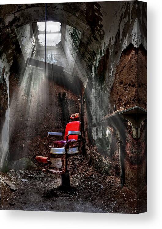 Abandoned Canvas Print featuring the photograph Barber Shop by Evelina Kremsdorf