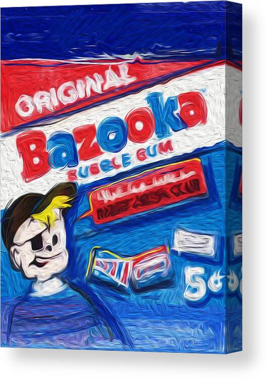 Bazooka Joe Canvas Print featuring the mixed media Bazooka Joe by Russell Pierce