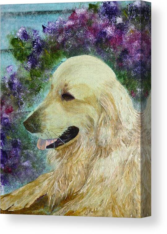 Golden Retriever Canvas Print featuring the painting Beautiful Golden by Claire Bull
