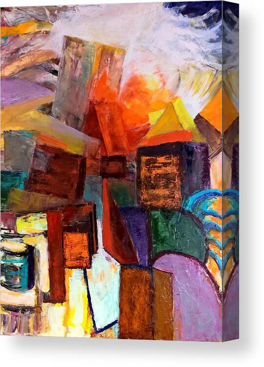 Abstract Canvas Print featuring the painting Beyond by Nicolas Bouteneff