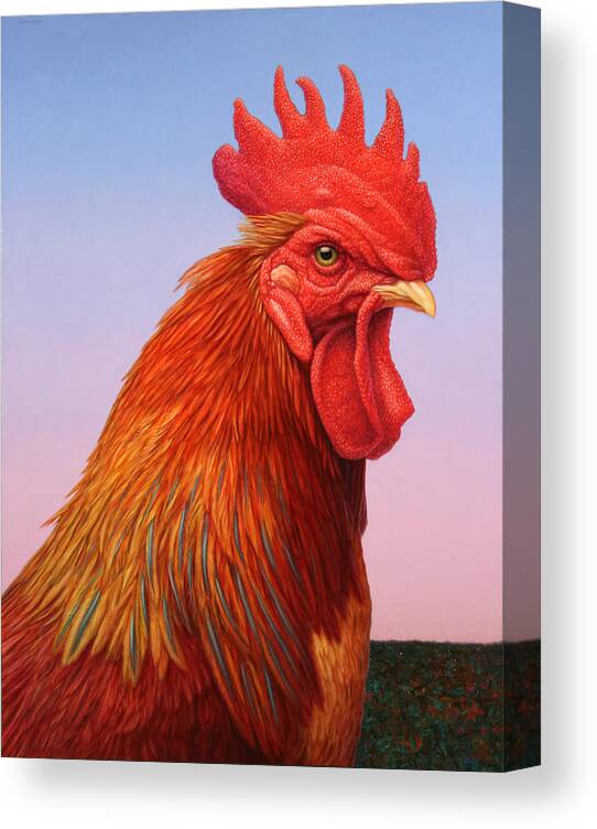 Rooster Canvas Print featuring the painting Big Red Rooster by James W Johnson